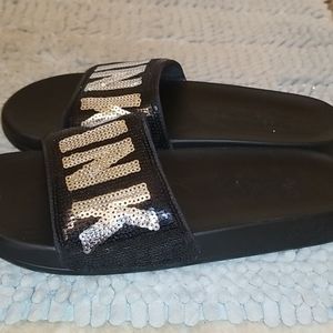 pink sequin slides